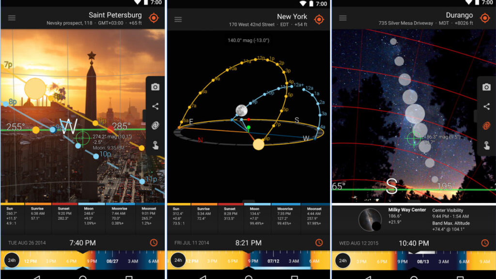 Aplicativo Sun Surveyor permite ver o posicionamento do sol 